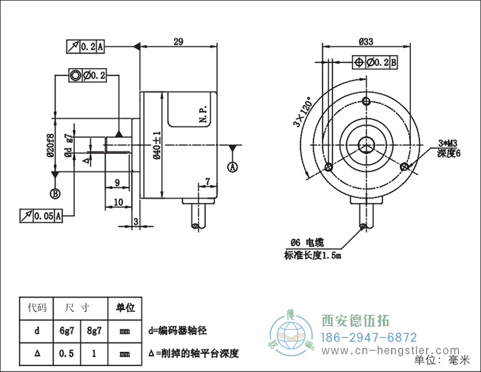 RI41輕載光電增量型編碼器外形及安裝尺寸16-1 德國(guó)hengstler(亨士樂)編碼器