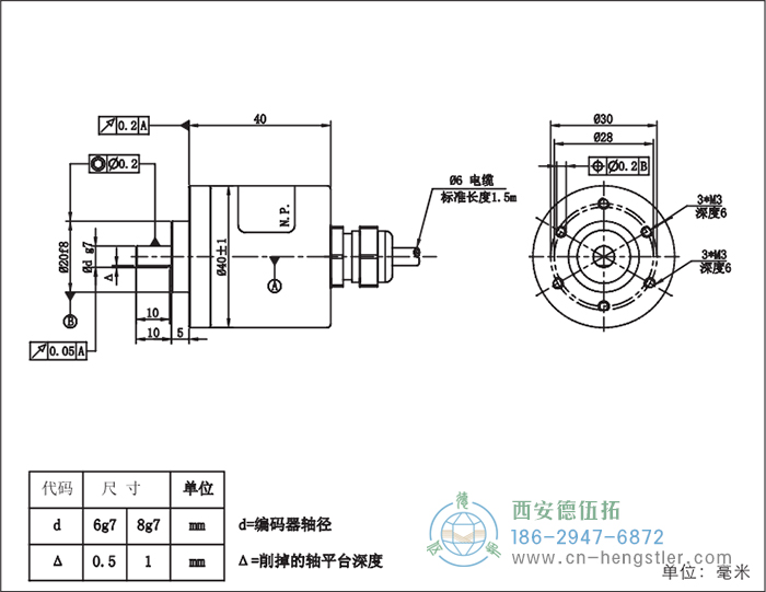 RI41輕載光電增量型編碼器外形及安裝尺寸16-5 德國(guó)hengstler(亨士樂)編碼器