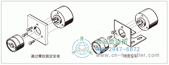 編碼器通過(guò)法蘭上的對(duì)準(zhǔn)中心凸緣對(duì)中。